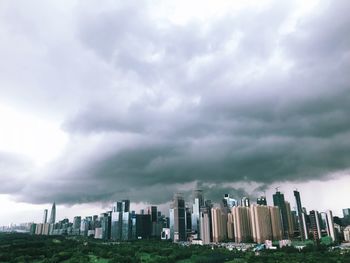 Panoramic view of cityscape against sky