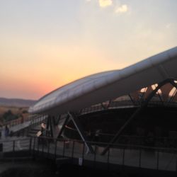 Bridge against sky during sunset