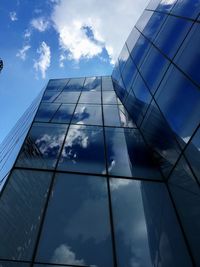 Low angle view of modern building against sky