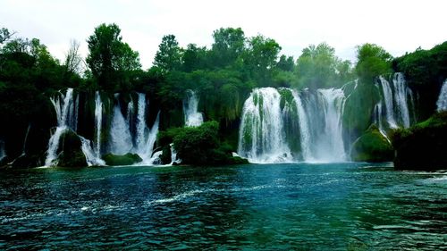 Scenic view of waterfall