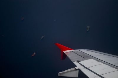 Aerial view of aircraft wing