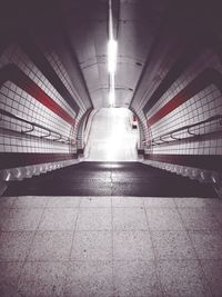 High angle view of underground walkway