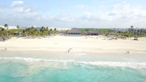 Scenic view of beach against sky