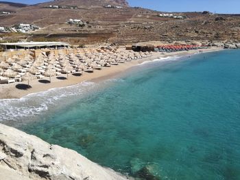 High angle view of beach