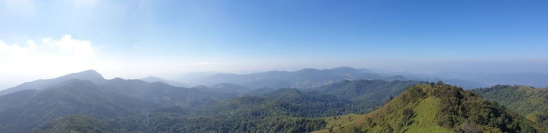 Panoramic view of mountains against sky