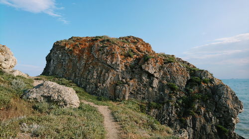 Panoramic view of cliff against sky