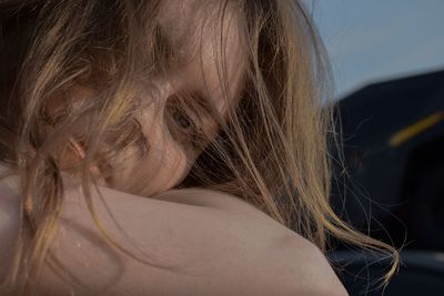 Close-up portrait of a girl