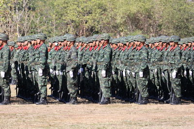 People standing on field