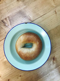 High angle view of breakfast on table