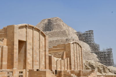 Old temple against clear sky