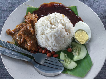 Close-up of food in plate on table