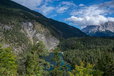 Scenic view of mountains against sky