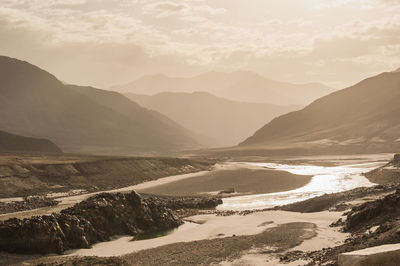 Scenic view of mountains against sky