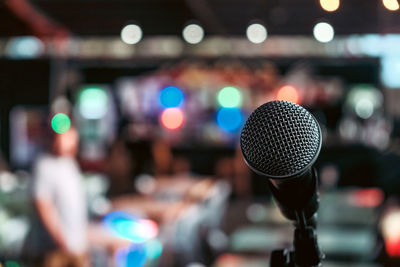 Close-up of microphone