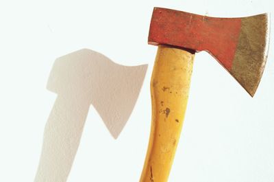 Close-up of metallic structure against white background
