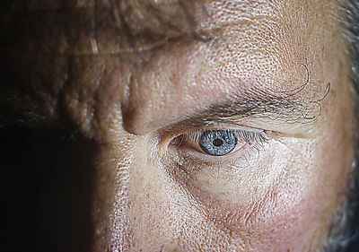 Close-up portrait of man eye