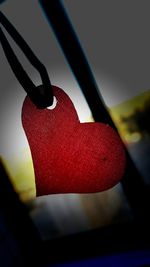 Close-up of red hanging from tree