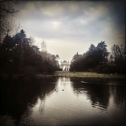 Reflection of built structures in water