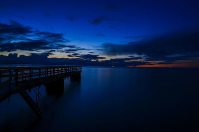 Scenic view of sea against sky at sunset