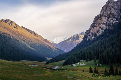 Scenic view of mountains against sky