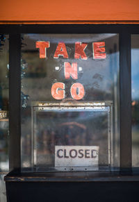 Text on glass window