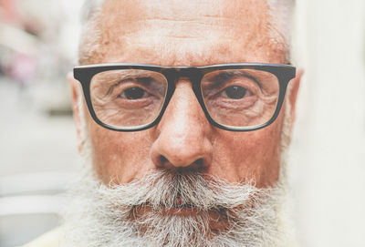 Close-up of portrait of bearded man