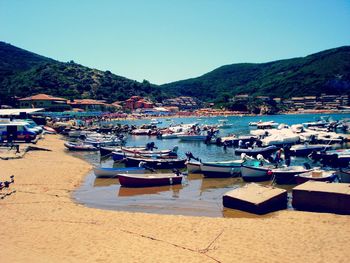 Boats in harbor