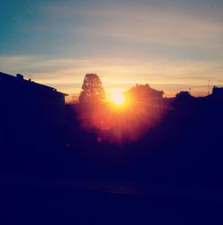 View of buildings at sunset