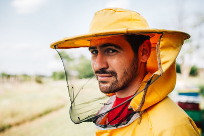 Portrait of man wearing mask