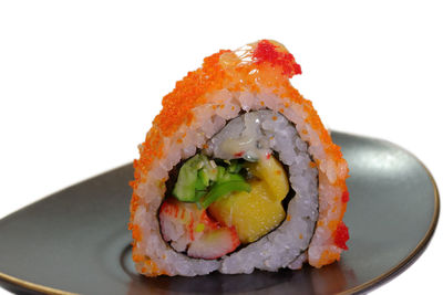 Close-up of sushi served in plate