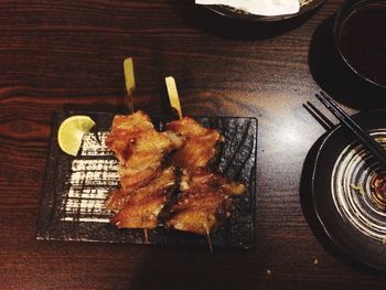 Close-up of food on table