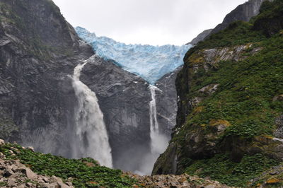 Scenic view of waterfall