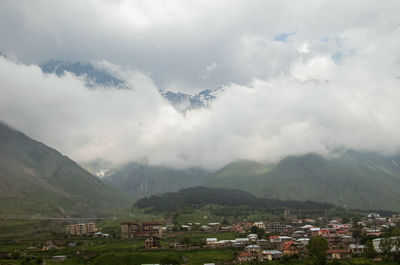 High angle view of townscape against sky