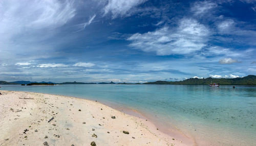 Scenic view of beach against sky