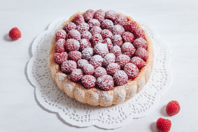 Strawberries on cake