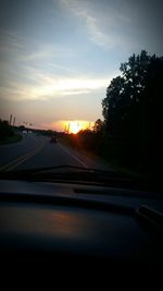 View of road at sunset