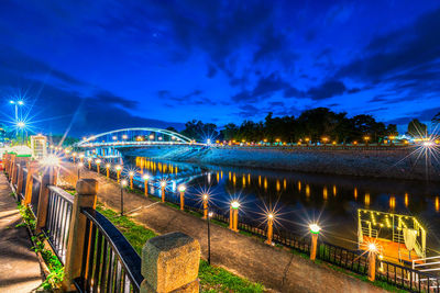 Illuminated city at night