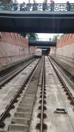 Train at railroad station platform