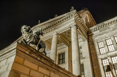 Low angle view of building at night