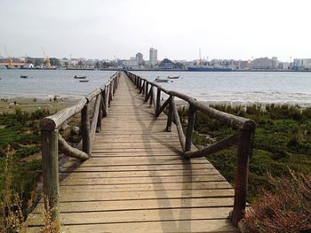 Pier over sea against sky