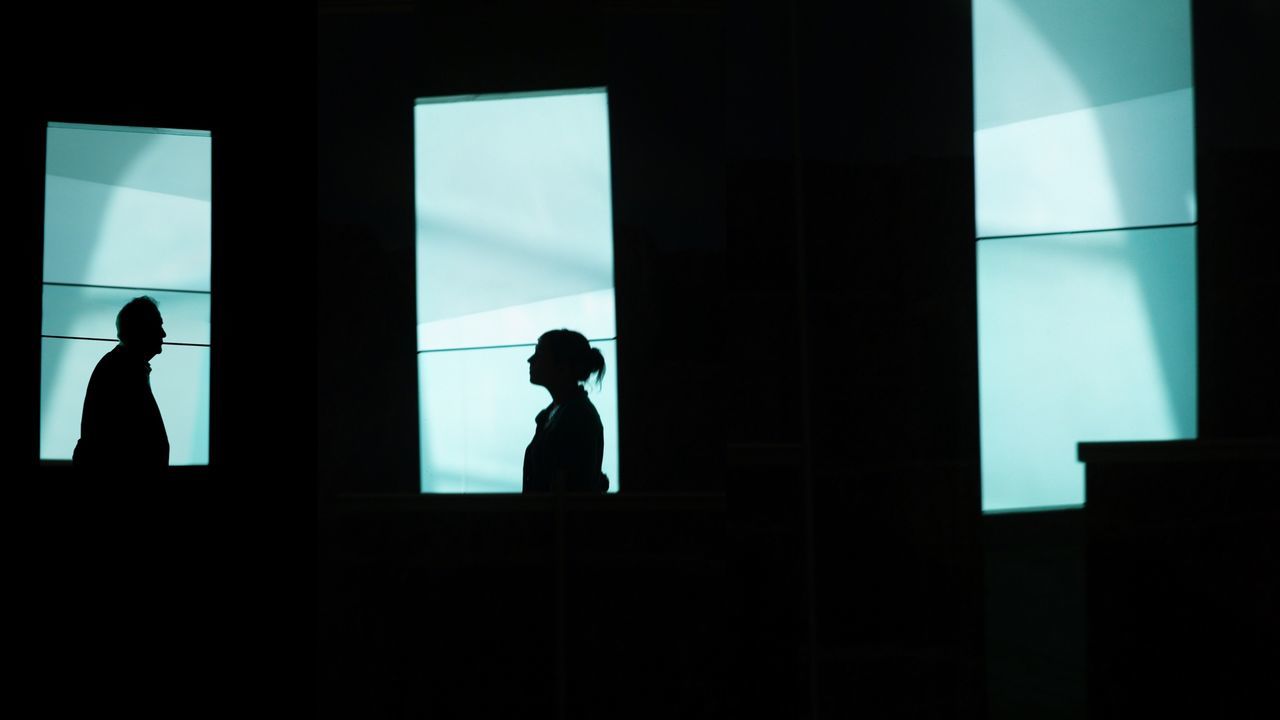 indoors, silhouette, window, lifestyles, standing, glass - material, men, transparent, full length, looking through window, leisure activity, rear view, person, side view, home interior, outline, dark, three quarter length