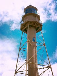 Low angle view of water tower against sky