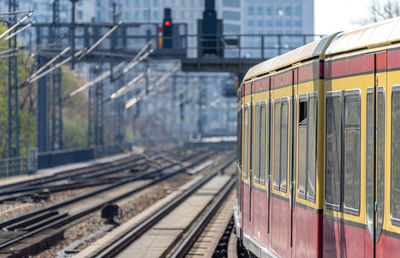 Train at railroad station platform