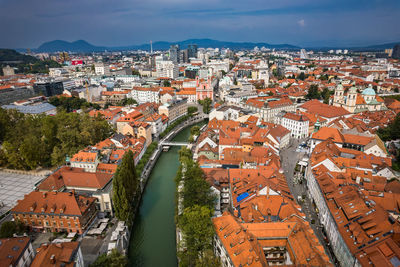 High angle view of cityscape