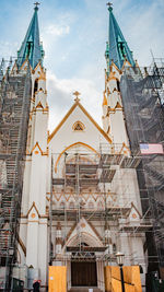 Low angle view of buildings in city