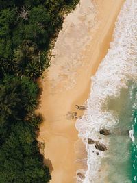 High angle view of beach