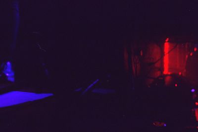 Close-up of illuminated lighting equipment at night