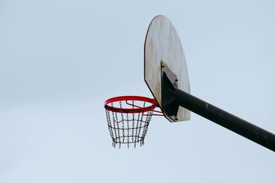 Low angle view of basketball hoop against sky