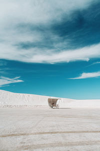 Seat on sand at desert