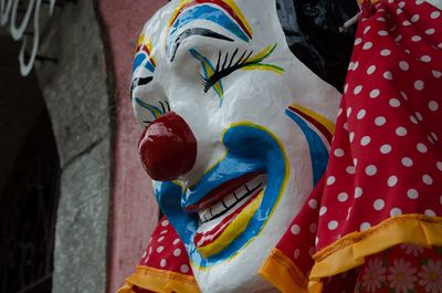 Close-up of clown mask